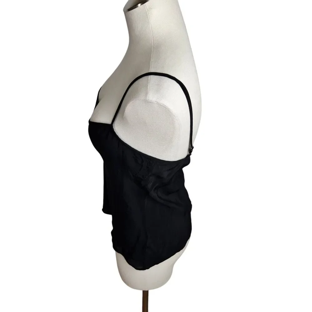 J. Crew‎ Womens Size 6 Camisole Black Viscose Adjustable Strap Layering